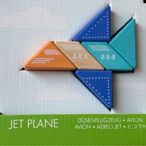 Tegu magnetic wooden travel toy jet plane